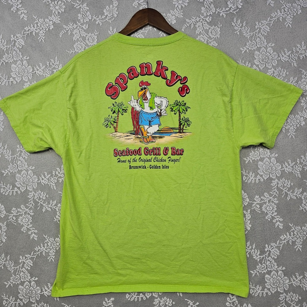 Spanky's Seafood Grill & Bar T-Shirt Men's L Brunswick Golden Isles Vintage‎ Y2K
